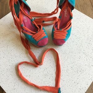 Jeffrey Campbell platform espadrilles heels 6